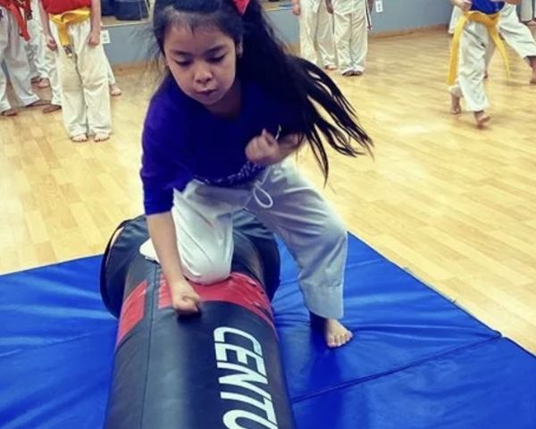 Karate Ground and Pound Girl Punching